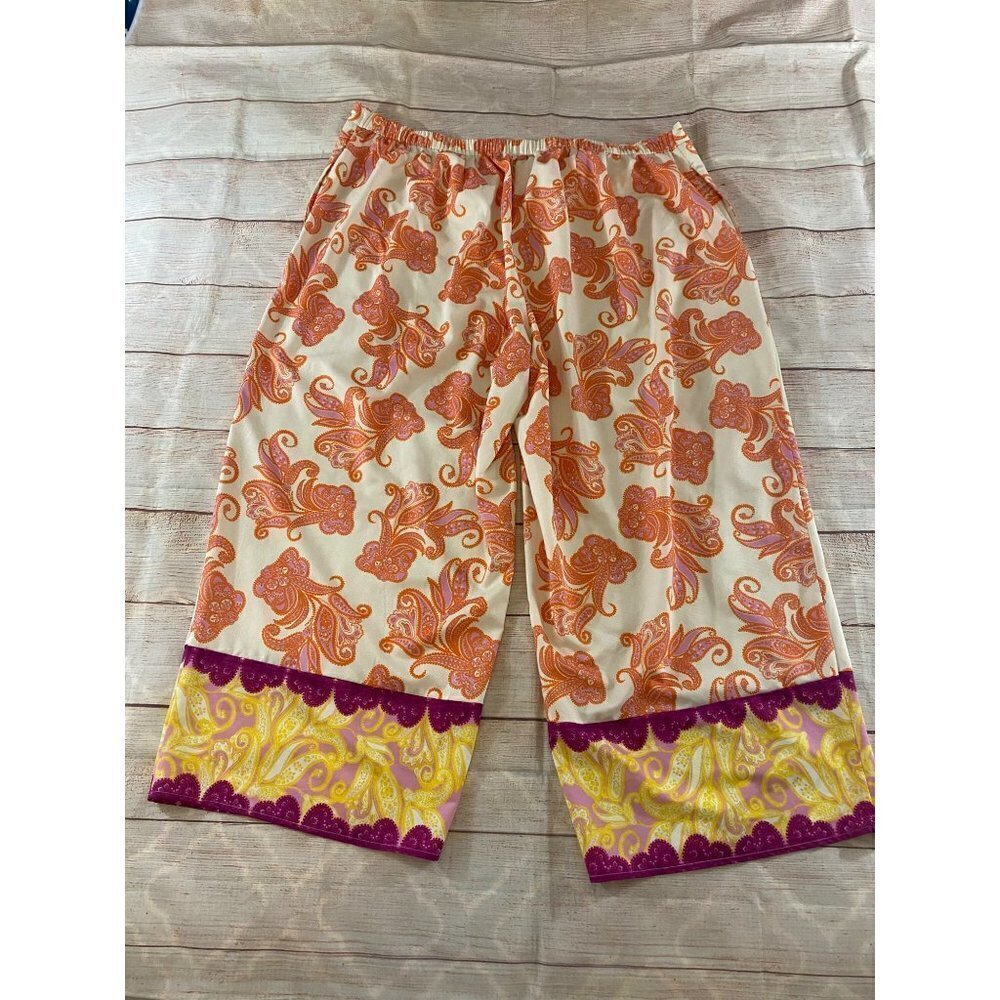 Eloquii Women's Patterned Colorful Crop Pants - 26 - Picture 13 of 13